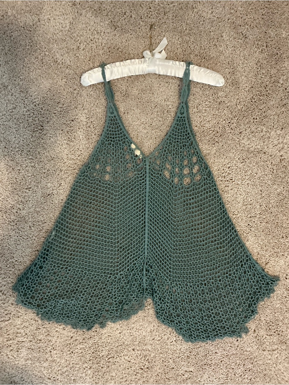 Ryu Crochet Tank Cover-Up in Sage - Picture 2 of 3